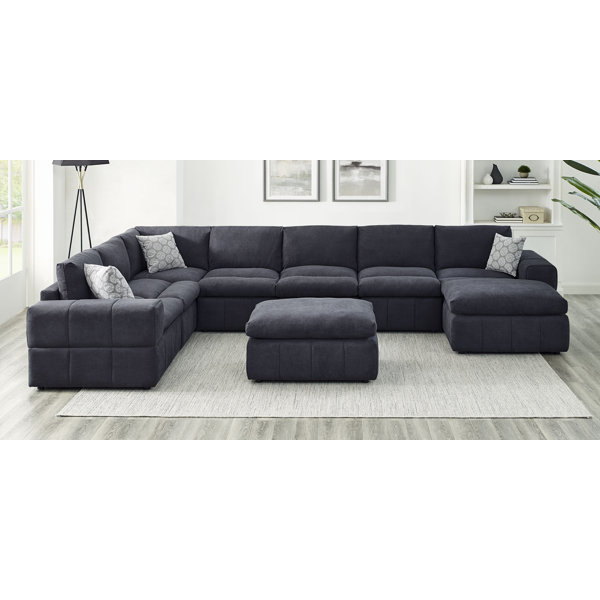 Mercury Row® Boutin 159" Wide Reversible Modular Sectional with Ottoman